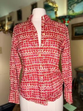 Robert Graham Pink and Cream Button-Down Printed Shirt
